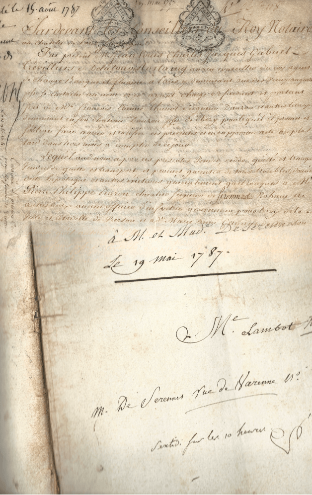 Acte de vente 1787